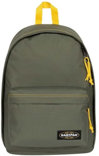 Eastpak Out of Office Rucksack 27L (44 x 29,5 x 22 cm), Laptopfach 13–15 Zoll, wasserabweisender Schul- & Arbeitsrucksack, robuster Tagesrucksack mit gepolsterten Trägern - KONTRAST KHAKI YELLOW