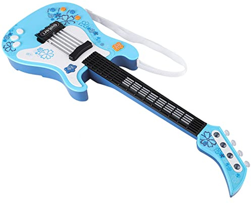 Yctze Strumento Musicale Leggero Multifunzionale per Bambini, Basso Elettrico, Interattivo con 8 Brani, 4 Chitarre Mod, Chitarra Giocattolo, Chitarra per Bambini, Basso, Strumento Musicale, , (BLUE)