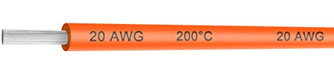 sourcing map 20 AWG Silicone Wire 20 Gauge Electric Wire Hook up Wire Cable 3.2 Feet - Soft and Flexible 100 Strands 0.08mm of Tinned Copper Wire High Temperature Resistance Orange