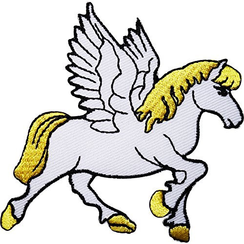 Pegasus Pferd bestickter Aufnäher zum Aufnähen oder Aufbügeln, für Kleidung, Tasche, Jacke, Hut, Hemd