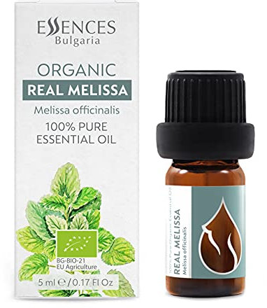 Essences Bulgaria BIO Zitronenmelisse Ätherisches Öl 5ml | Melissa officinalis | 100% Naturrein | Unverdünnt | BIO-zertifiziert | Spitzenqualität aus Familienbetrieb | Ohne Gentechnik | Vegan