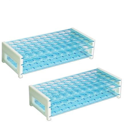 ULAB Scientific Abnehmbarer Reagenzglasständer für Röhrchen mit Durchmesser ≤ 17 mm, 50 Löcher, PS-Material, 2er-Pack, UTR1006
