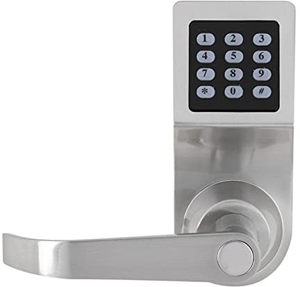 Serrure de Porte à Code Électronique, Serrure Électronique 4-en-1 Déverrouillée par Mot de Passe Clé de Télécommande Carte RF pour Maison
