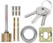 Kit de cylindre de serrure, serrure de sécurité en cuivre, serrure mécanique de 30 mm/1,3 pouces, serrure à cylindre rond avec 3 clés, pour armoire de portes de sécurité en bois en fer