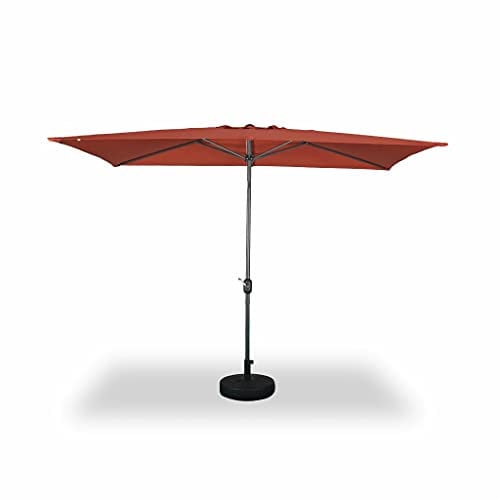Alice's Garden - Parasol droit rectangulaire 2x3m - Touquet terracotta - mât central en aluminium orientable et manivelle d'ouverture