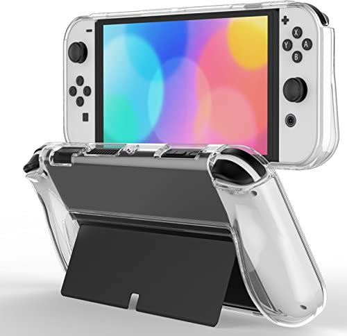 JETech Funda Protectora Compatible con Nintendo Switch (Modelo OLED) de 7 Pulgadas Liberación 2021, Cubierta de Agarre con Diseño Antiarañazos y Absorción de Golpes, HD Claro