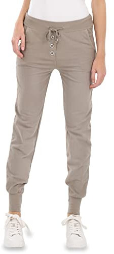 Malito - Damen Jogginghose im Classic Look - Sporthose in Unifarben - Baggy zum Tanzen - Sweatpants - Trainingshose 8021-G (Fango S)