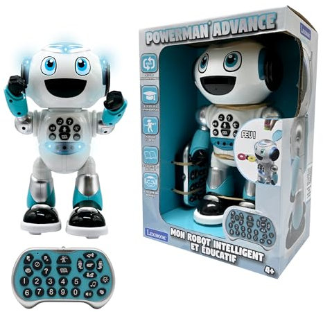 Lexibook Powerman Robot Programmable avec Quiz, Musique, Jeux, Lancer de Disque, Histoires et télécommande (Français)