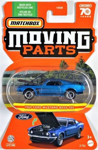 Matchbox Moving Parts 1969 Ford Mustang Boss 302 (Blau)