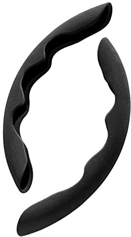 2 Stück Auto Lenkradhüllen Lenkrad Abdeckung,Wildleder Universal Lenkradhülle Lenkradabdeckung,segmentierter Lenkradschutz, Anti-Rutsch und langlebig für Lenkräder jeder Größe,Schwarz