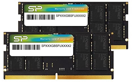 Silicon Power SU064GBSVU480F22AB DDR5 64GB (2x32GB) 4800MHz (PC5-38400) 262-pin CL40 1.1V SODIMM Non-ECC Laptop RAM Memory