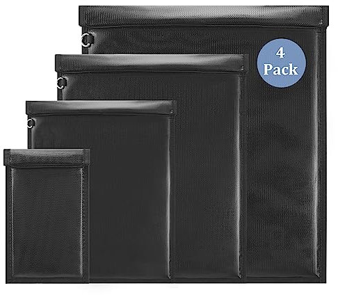 Faraday-Taschen für Handys & Tablets & Laptops & Radio, Faraday Schlüsselanhänger Schutz, Faraday-Käfig für Diebstahlschutz, feuerfeste & wasserdichte Faraday-Tasche, RFID-Signalblocker,