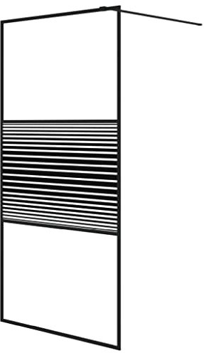 vidaXL Paroi de Douche Ecran Cloison Cabine de Douche Salle de Bain Intérieur Résistance aux Eclaboussures Noir 100x195 cm Verre ESG Transparent