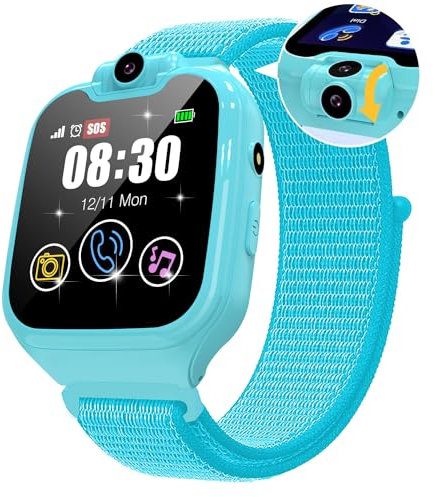 Malruibeay Smartwatch per Bambini con Telefono,Orologio Smartwatch Bambini con 16 Giochi,SOS,Fotocamera Musicale,Torcia,Sveglia,Orologio per Bambino Regalo di Natale per Ragazzi e Ragazze 4-12Anni