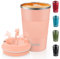 KETIEE Kaffeebecher to go,380ml Thermobecher Kaffee-to-go,Kaffeebecher Thermo,Doppelwandig Reisebecher Travel Mug,Vakuum Isolierbecher mit auslaufsicherem Deckel für Kaffee und Tee,Orange-Rosa
