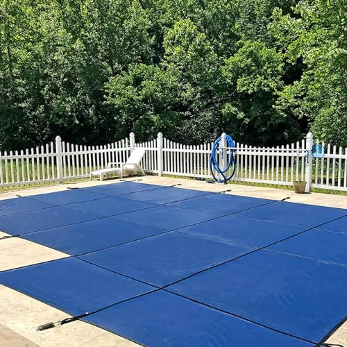 Pool Abdeckplane Rechteckige Schwimmbadabdeckung Abdeckung Winterschutz Dreifach vernäht PP Maschen Resistenz Ideal für Pools zu Hause im Garten oder im Hotel,3m×5.5m/10ft×18ft