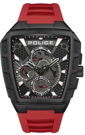 Police Herren Analog Quarz Uhr mit Silikon Armband PEWGQ0056803