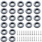 24Piezas Deslizadores de teflón para atornillar Ø 19mm Deslizadores para Muebles (Redondas, Negras) con 24 Tornillos de Acero Inoxidable PTFE para protección eficaz de Sus Muebles, sillas, Suelos