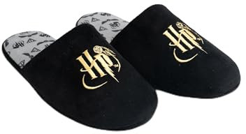 United Labels Harry Potter Hausschuhe für Herren, Schwarz, 44/45, Pantoffeln Winter, Puschen, Slipper
