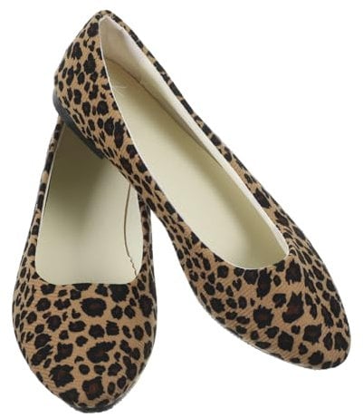 SAFIGLE Leopard Print Shoes Flat Pointed Toe Slip Dress Shoes for Women Heels Casual Ladies Shoes Ladies Pumps Leopard Flats for Women Pointed Toe Heels Classic Ballet Flats Shoes Sneakers