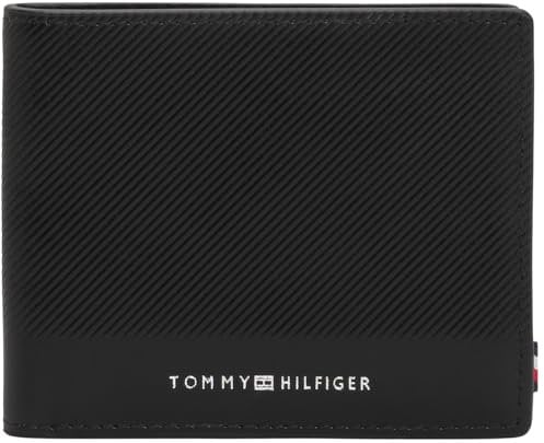 Tommy Hilfiger Herren Geldbeutel Foundation Mini Wallet aus Leder, Schwarz (Black), Einheitsgröße