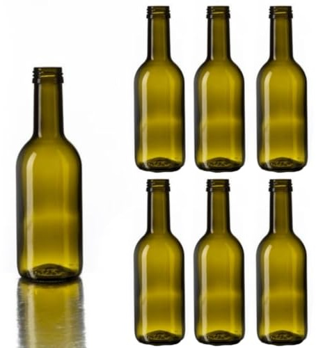Firmadigaranzia srl 10 PZ - Bottiglia in vetro per liquore e vino vuota Bordolese 250 Ml per vino spumante e prosecco | Bottiglia per vino da 250 ml adatta per tappi a vite inclusi nella confezione
