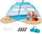 Beach Tent Large 3-4 Person, Pop Up Beach Tents with Two Doors & Two Windows for Adults and Kids, Portable Automatic Instant Sun Shelter Tent UV 50+ UPF50+, Beach Tent Pop Up for Garden Picnic