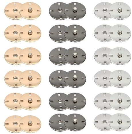 Pyuyan 18 Stücke DIY Mäntel Nähzubehör, Pullover Verdeckter Knopf, Druckknöpfe für Mäntel und Pullover, Metalldruckknöpfe, für Handarbeiten Basteln, Kleidung, Nähen, Taschen