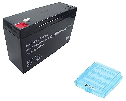 Blei-Gel Multipower Akku MP12-6 AGM 6V 12Ah bgl. Xinleina 3-FM-10 XK06-006-00527 Youlee 3-FM-10A + Gopacks Batterie-/Akkubox (4xAAA/AA) Accu Batterie Battery Bateria Akkubatterie