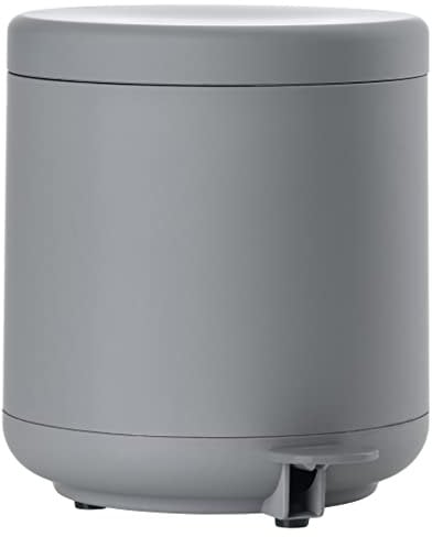 Zone Denmark Ume Bathroom Rubbish Bin, Cosmetic Bin, Pedal Bin with Lid for Bathroom, with Removable Inner Bucket and Soft Close, Diameter 19.5 cm, Height 22 cm, 4 Litres, Grey