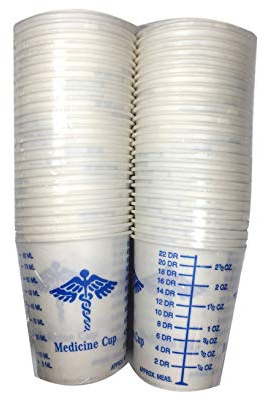 50 Graduated Medicine Paper Cups 3 oz for Epoxy Resin, Polyester Resin, Paints