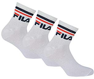 FILA Unisex Quarter Socken, Weiß, 39-42 EU