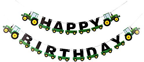 YQ-BEST Traktor Happy Birthday Wimpelkette Banner Traktor Motto Geburtstag Party Supplies für Babyparty Party Geburtstag Party Dekoration