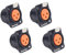 Devinal XLR-Buchse 3-polig – Chassis-Panel-Mount-Buchsen D-Serie, schwarzes Metallgehäuse – passend für Serie D Muster Löcher Audio Studio Stecker – 4 Stück