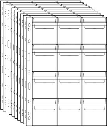Uncle Paul 120 Pockets Standard 9-Loch Münzeinlagen für Münzen, 10 Blatt (62mm X 62mm Each Pocket) CS03112