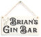 Personalised Gin Bar Sign - Unique Vintage Look Gin Bar Gift Plaque