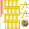 48 Stücke Haarwelle Stangen, Kalt Wellenstangen Kunststoff Perming Stangen Hitzefreie Haar Lockenwickler mit Stahl Rattenschwanz Kamm Spießkamm (Gelb und Orange, 0,28 Zoll/ 0,7 cm)