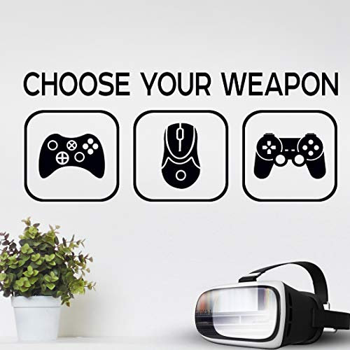 Choose Your Weapon Wall Sticker Bedroom Stickers Boys Art Gaming Accessories Gamer Vinyl Decal Kids Room Decor Game Wallpaper Teen Posters Teenage Room Decals Kitchen Kid boy bedrooms Skin Controller