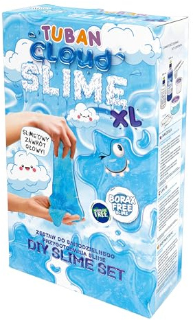 TUBAN DIY Tuban Slime Set – Kleber – Aktivator – Neon-Glitzer – Behälter – Rührstab – Spielzeug für Kinder Wolke XL