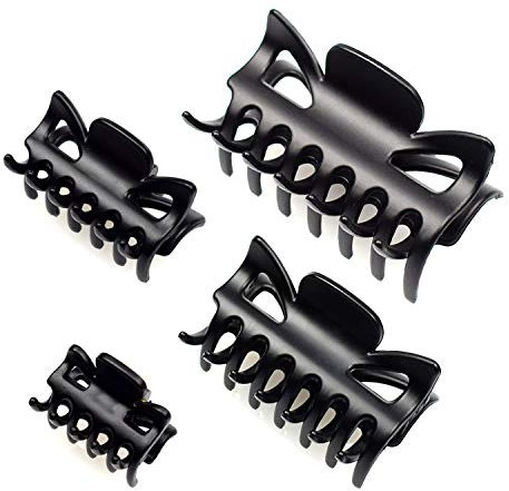 Basic Sense 4 Pcs Assorted Size Hair Claw Clips For All Hair Types, Strong Hold Durable