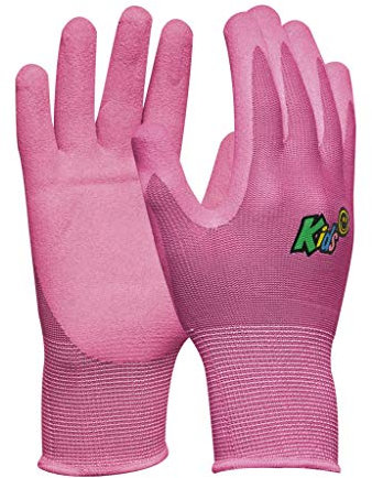 Gebol Kids Pink, Gartenhandschuhe Kinder, atmungsaktive Arbeitshandschuhe Kinder im Alter von 5-8 Jahren, mit wasserabweisender Nitril-Beschichtung & optimaler Fingerfertigkeit, 1x Gr. XXS (Gr.5) Pink
