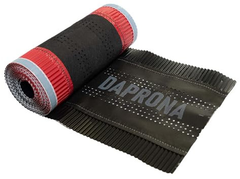 DAPRONA Firstband Alu Super Vent - 390mm x 5m Schwarz (RAL 9005) Rollfirst für eine optimale Dachfirst Abdeckung, Super Butylkleber