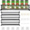 Vinsani 1/2/3/4/5/6 Tier Spice Racks Organiser - 3 Tier Flexible Herb Spices Condiments Jar Wall Mounted Hanging Storage with Adhesive Stickers & Screws For Pantry Kitchen Walls (Black)
