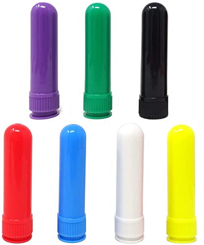 YANGWEN Tubes d'inhalateur d'huiles essentielles, inhalateurs nasaux d'aromathérapie d'huiles essentielles, bâton d'inhalateur Rechargeable avec mèches, 7 Couleurs