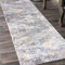 Mazovia Teppich Läufer Flur - Modern Teppichläufer – Kurzflor, Weich - für Vorzimmer Eingangsbereich Schlafzimmer Küche Korridor - Abstrakt Muster - 70 cm Breite Grau Blau 2 70 x 100 cm