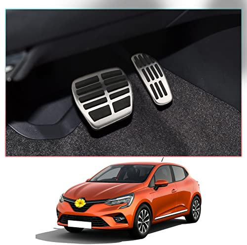 CDEFG Gaspedal Bremse Gaspeda Aluminiumlegierung Fußstütze Kompatibel mit Renault Clio 5/Captur 2/Koleos/Kadjar/Arkana/Dacia Duster Anti-Rutsch Bremspedal Auto Zubehör (Automatikgetriebe)