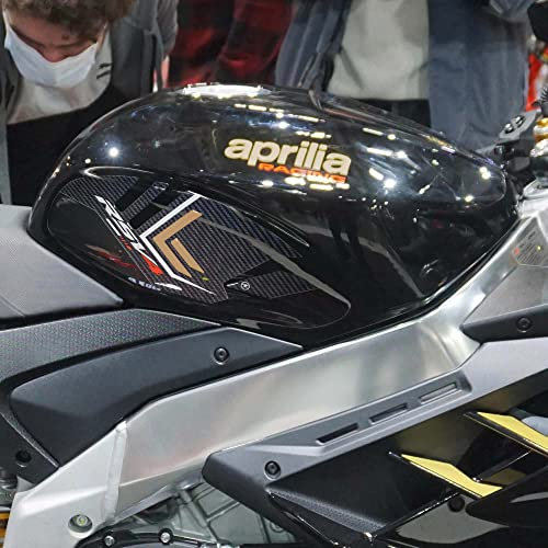 labelbike - 3D Harz Aufkleber Tankseitenschutz kompatibel mit Aprilia RSV4 2021-2023 Gold