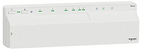Schneider Electric Wiser Smart Home Verteilerleiste Fußbodenheizung, Steuerung manuell oder per App, 24V, Artikelnummer CCTFR6620