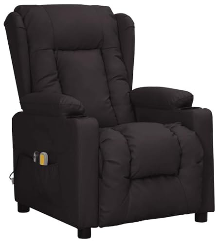vidaXL Massagesessel Elektrisch Schwarz Kunstleder