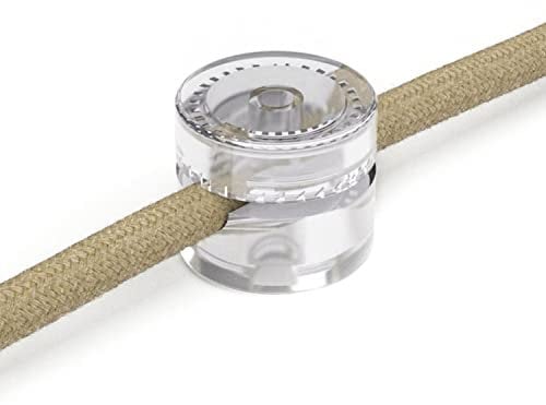 creative cables - Fissaggio a Parete passacavo Universale per Cavo Tessile a Larga Sezione 3x1 e 3x1,5 e per Sistema EIVA - 2 Pezzi - Trasparente